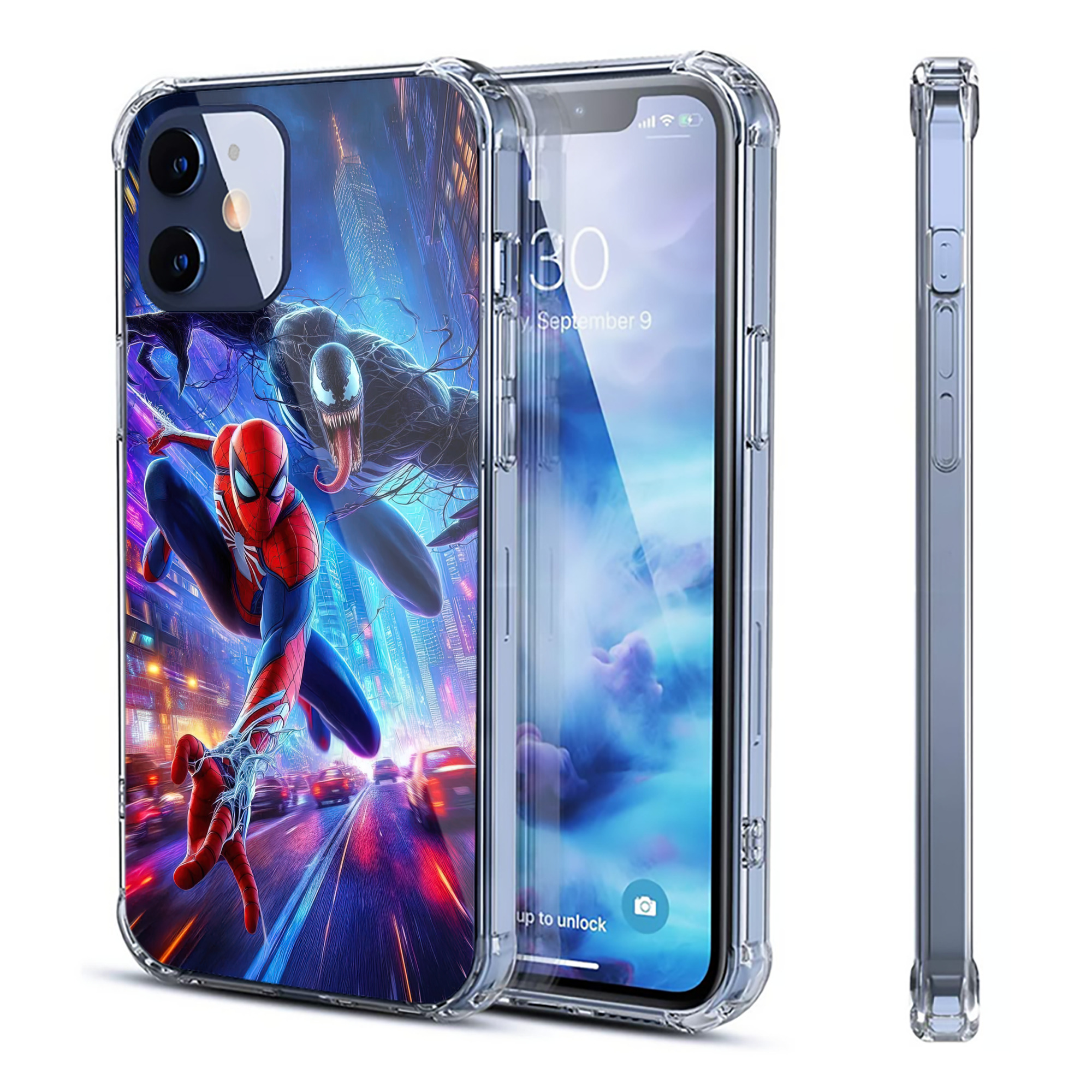 （画像用） Spider Man スパイダーマン 【iPhone 12シリーズ対応】透明スマホケース（クリアソフトケース）